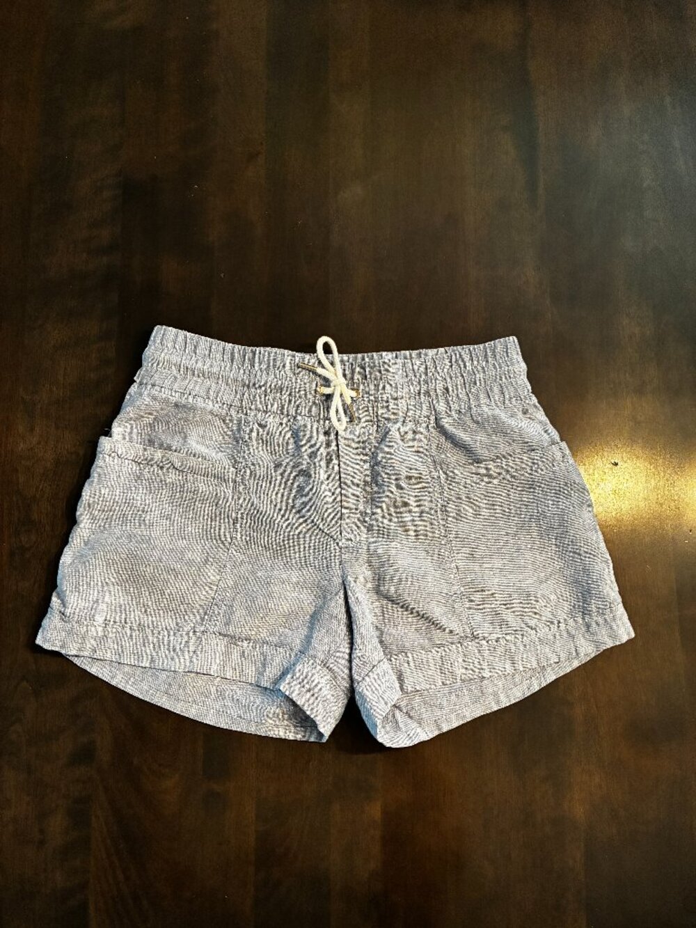Athleta blue Cabo linen shorts